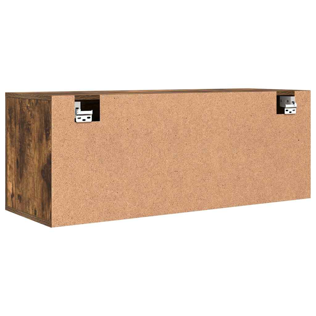 Wall Shoe Cabinet Smoked Oak 100x35x38 cm Engineered Wood