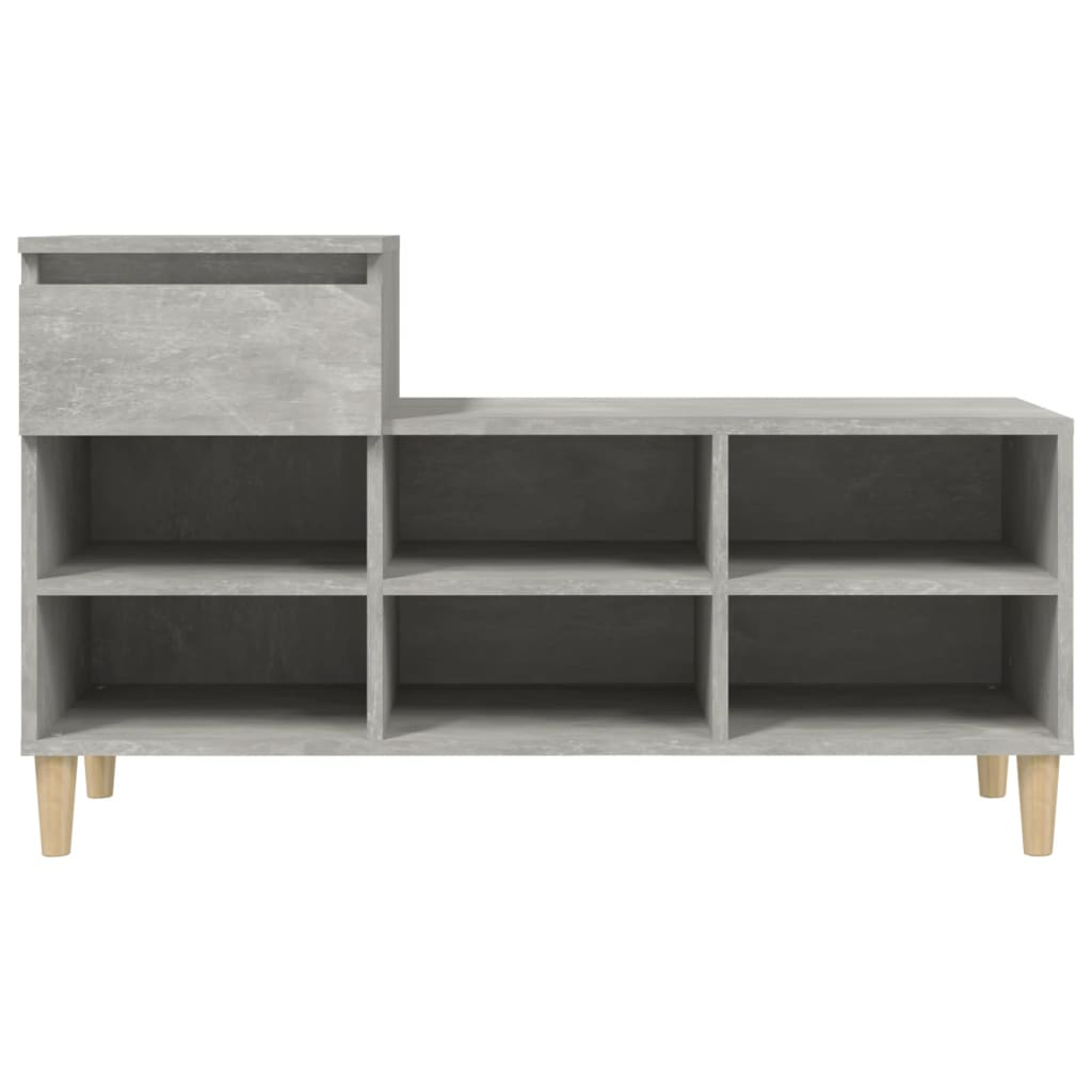 Shoe Cabinet Concrete Grey 102x36x60 cm Engineered Wood