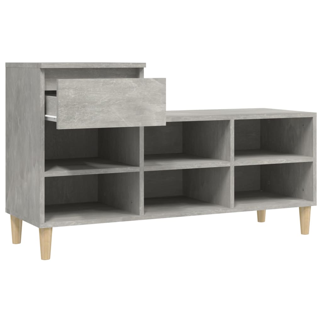 Shoe Cabinet Concrete Grey 102x36x60 cm Engineered Wood