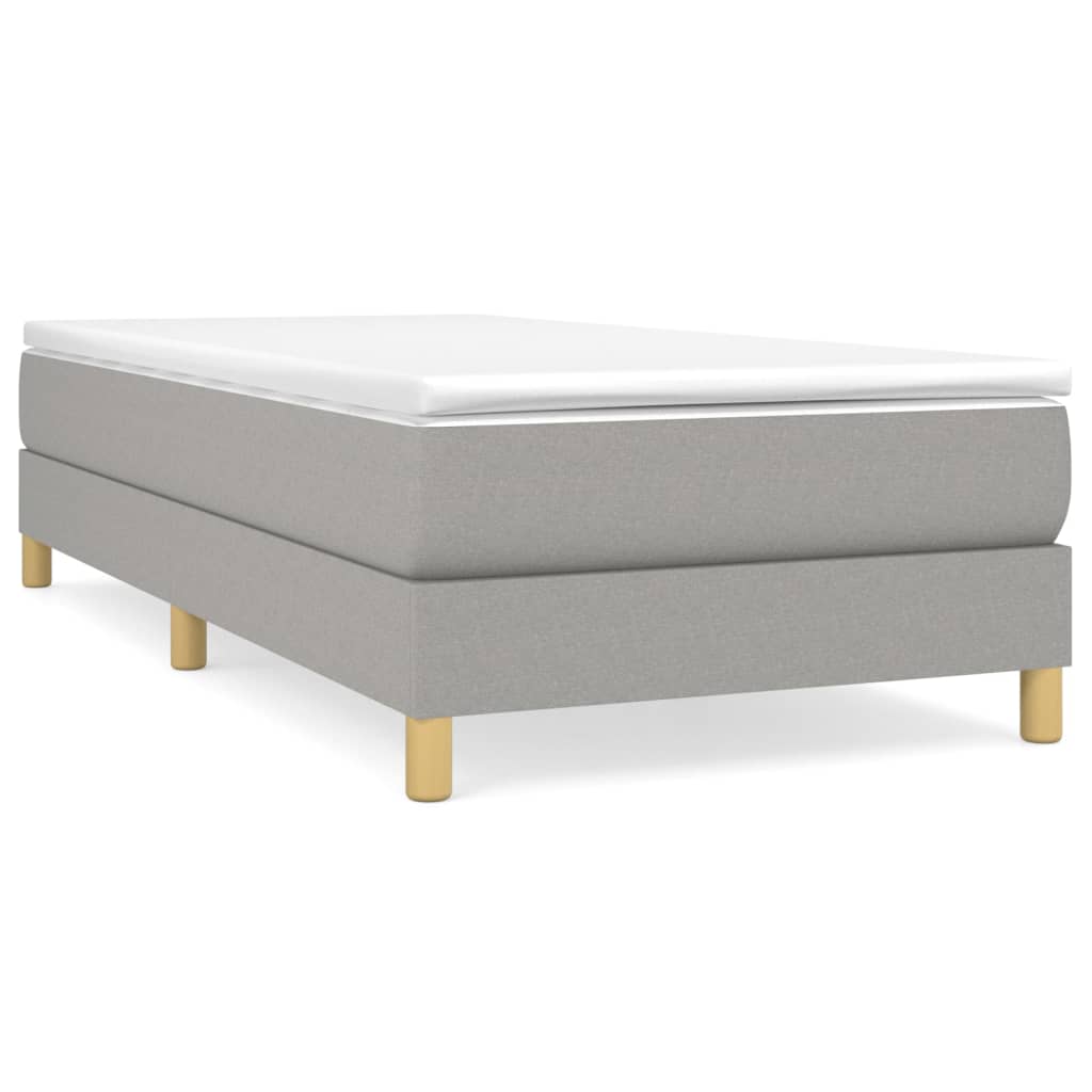 Bed Frame without Mattress Light Grey 90x200 cm Fabric