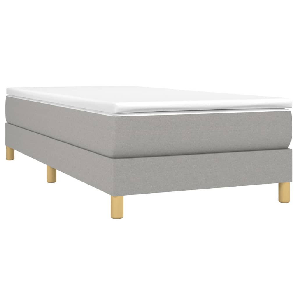 Bed Frame without Mattress Light Grey 90x200 cm Fabric
