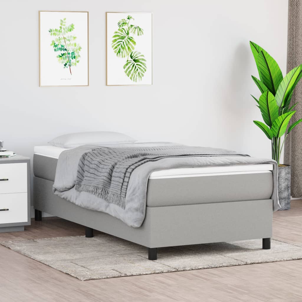 Bed Frame without Mattress Light Grey Single Fabric (UK/IE/FI/NO only)