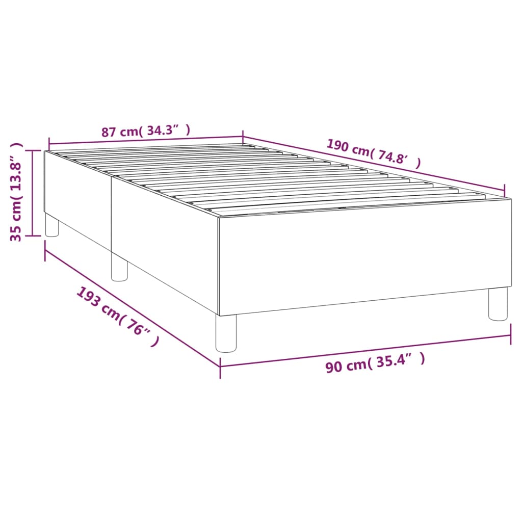 Box Spring Bed Frame Black Single Fabric (UK/IE/FI/NO only)