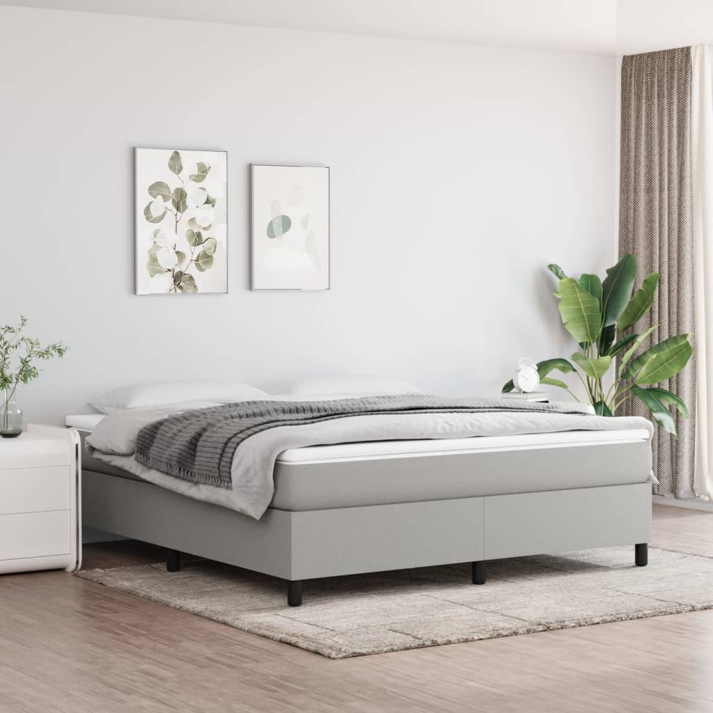 Bed Frame without Mattress Light Grey Super King Fabric (UK/IE/FI/NO only)