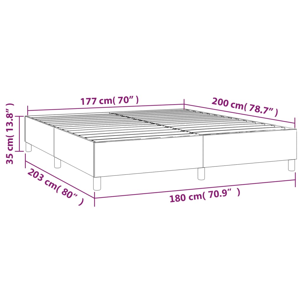 Box Spring Bed Frame Black Super King Faux Leather (UK/IE/FI/NO only)