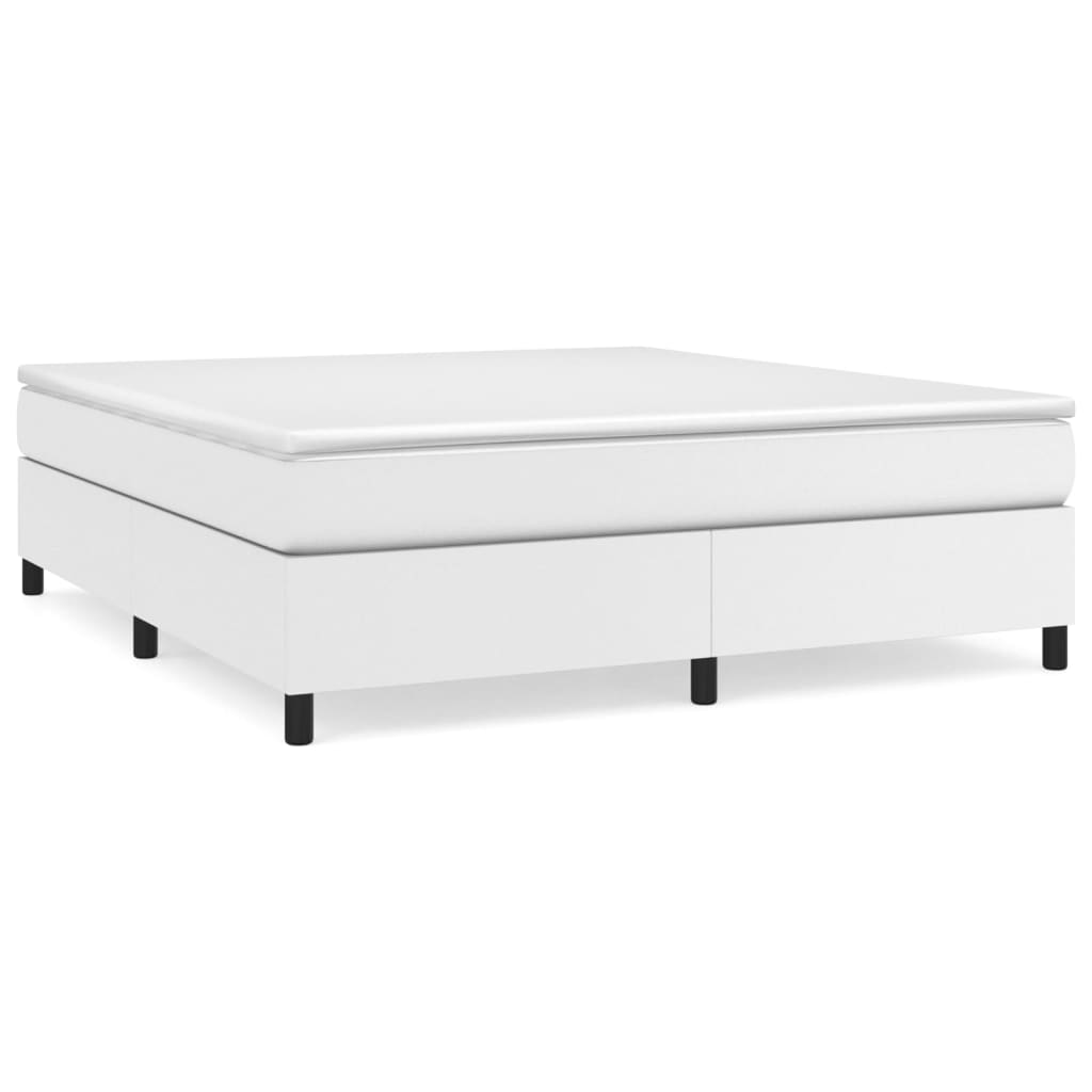 Bed Frame without Mattress White Super King Faux Leather (UK/IE/FI/NO only)