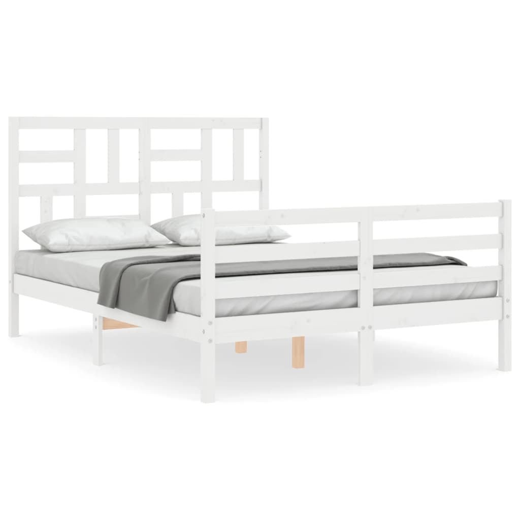 Bed Frame without Mattress White 140x200 cm Solid Wood