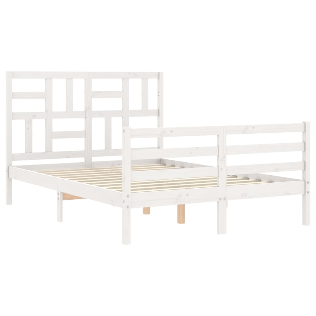 Bed Frame without Mattress White 140x200 cm Solid Wood