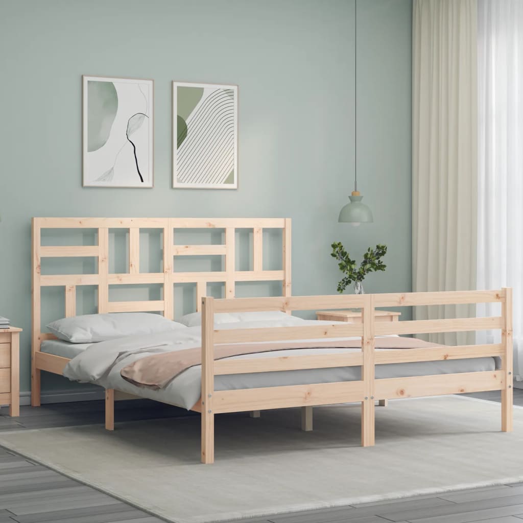 Bed Frame without Mattress 160x200 cm Solid Wood