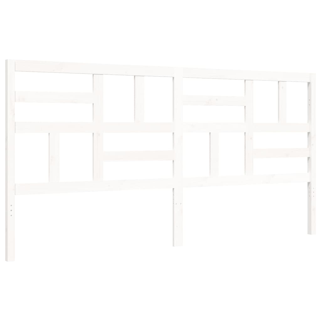 Bed Frame without Mattress White Super King Size Solid Wood