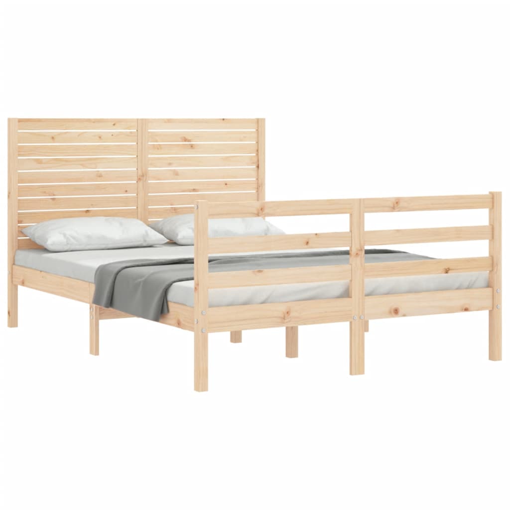 Bed Frame without Mattress 140x190 cm Solid Wood