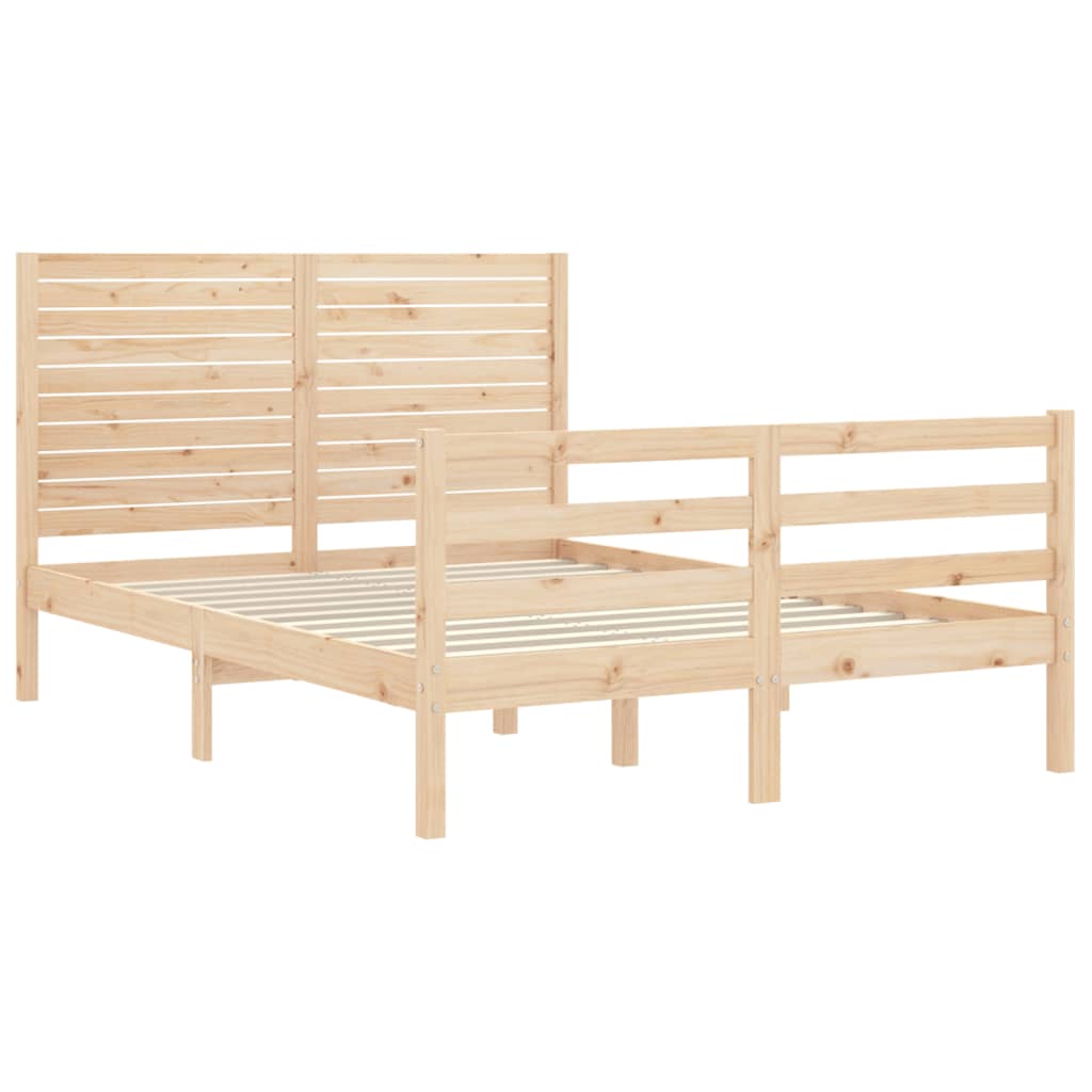 Bed Frame without Mattress 140x190 cm Solid Wood