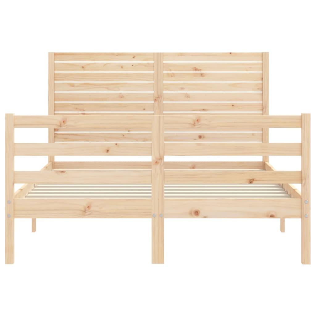 Bed Frame without Mattress 140x190 cm Solid Wood