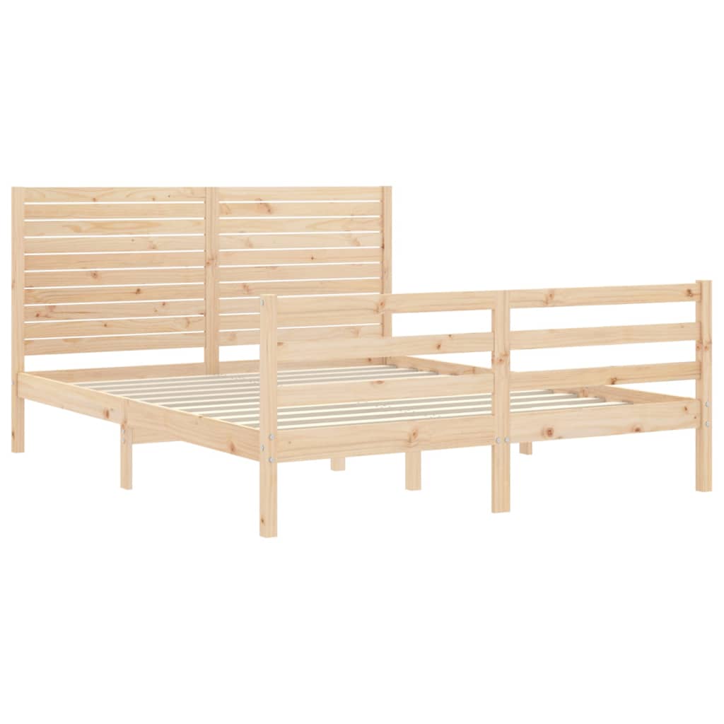 Bed Frame without Mattress King Size Solid Wood