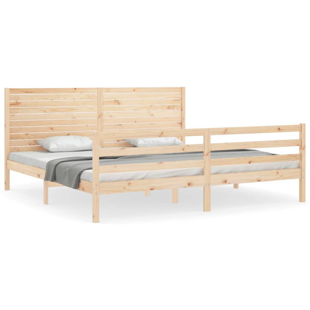 Bed Frame without Mattress Super King Size Solid Wood