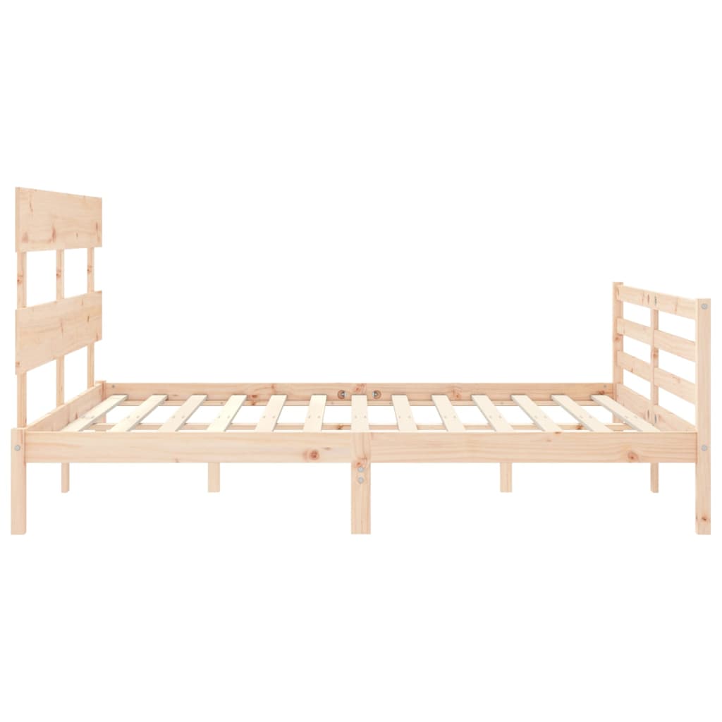 Bed Frame without Mattress King Size Solid Wood