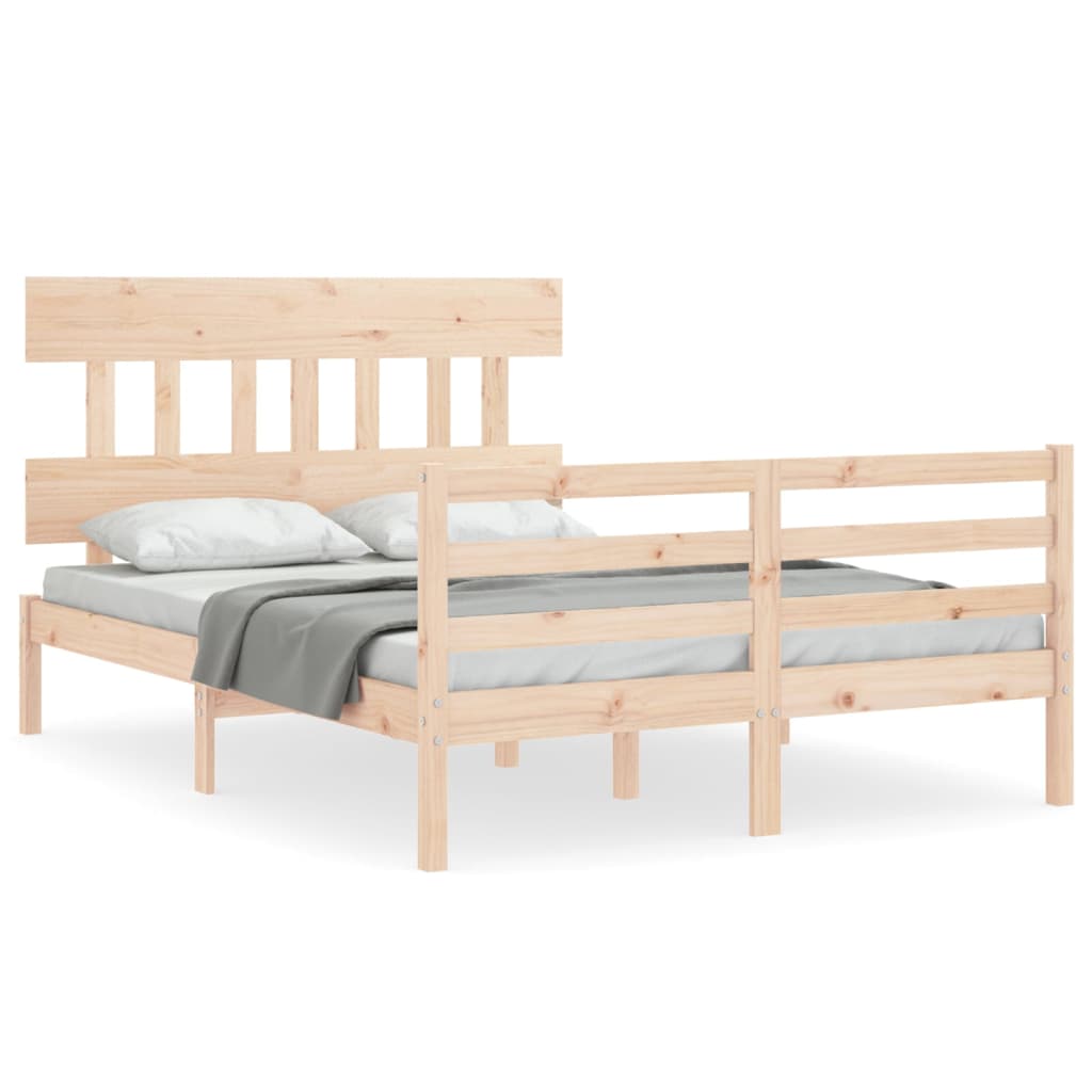 Bed Frame without Mattress 140x190 cm Solid Wood