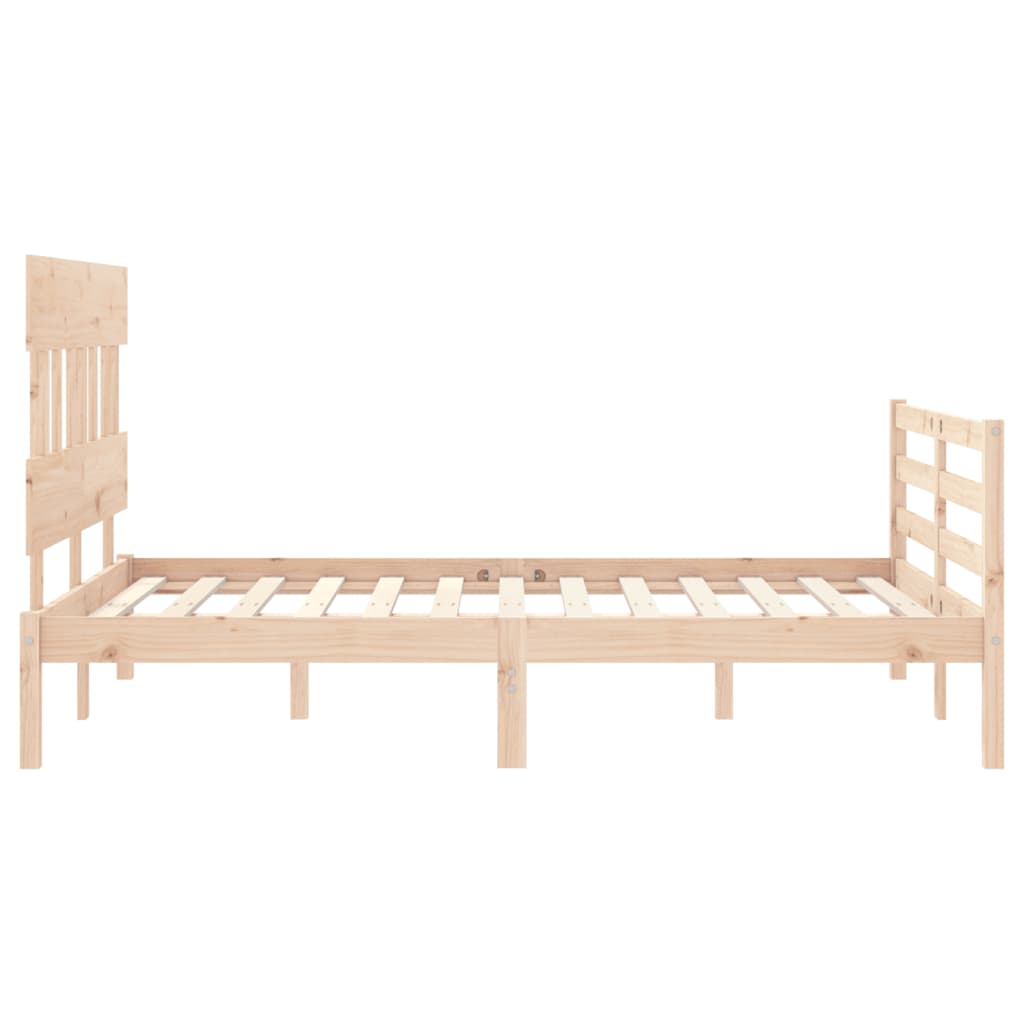 Bed Frame without Mattress 140x190 cm Solid Wood