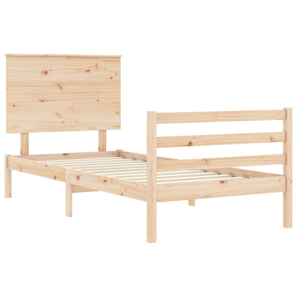 Bed Frame without Mattress Small Single Solid Wood