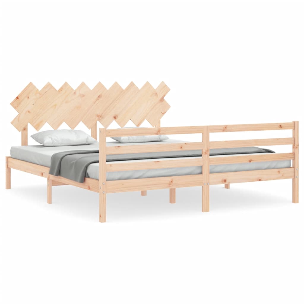 Bed Frame without Mattress Super King Size Solid Wood