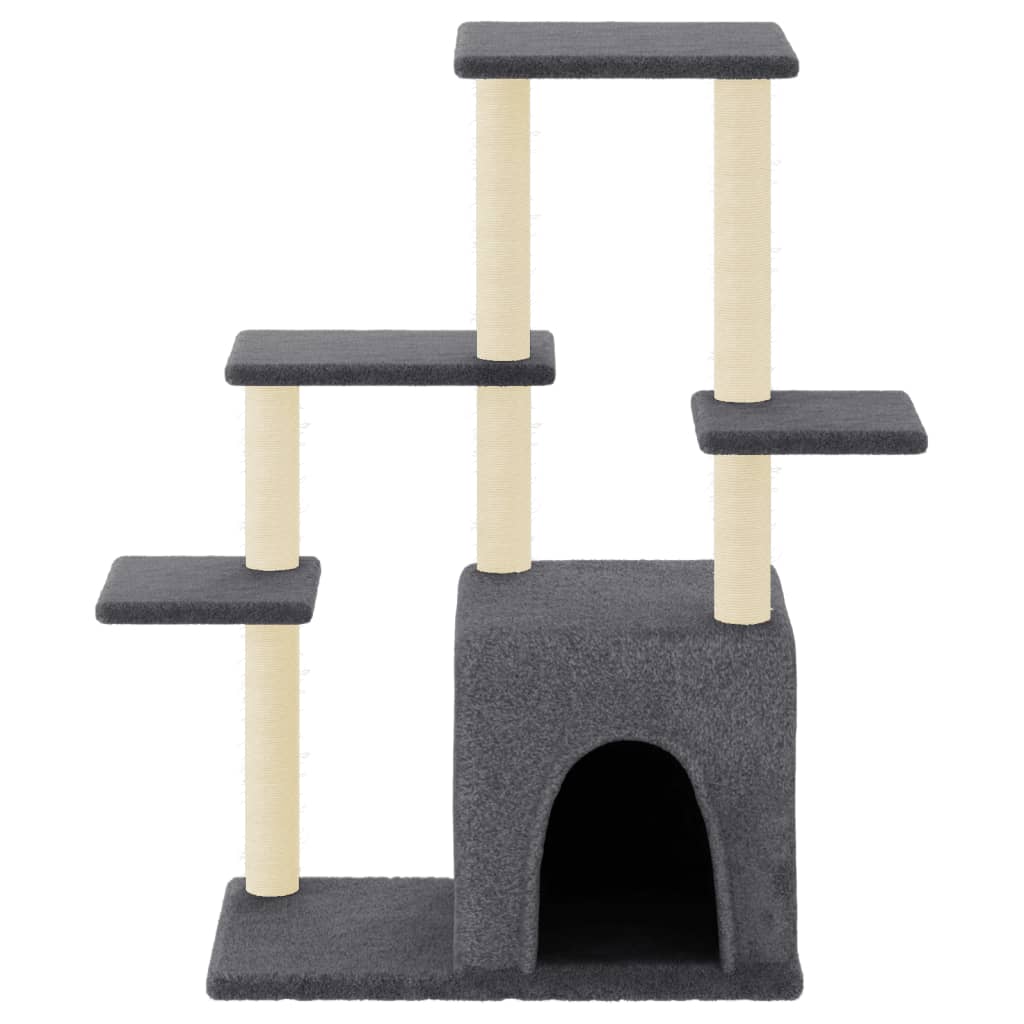 Cat Tree with Sisal Scratching Posts Dark Grey 97.5 cm