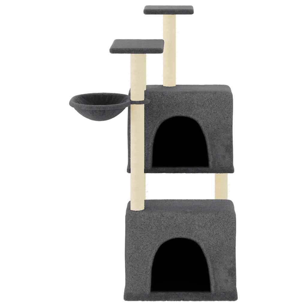 Cat Tree with Sisal Scratching Posts Dark Grey 122 cm