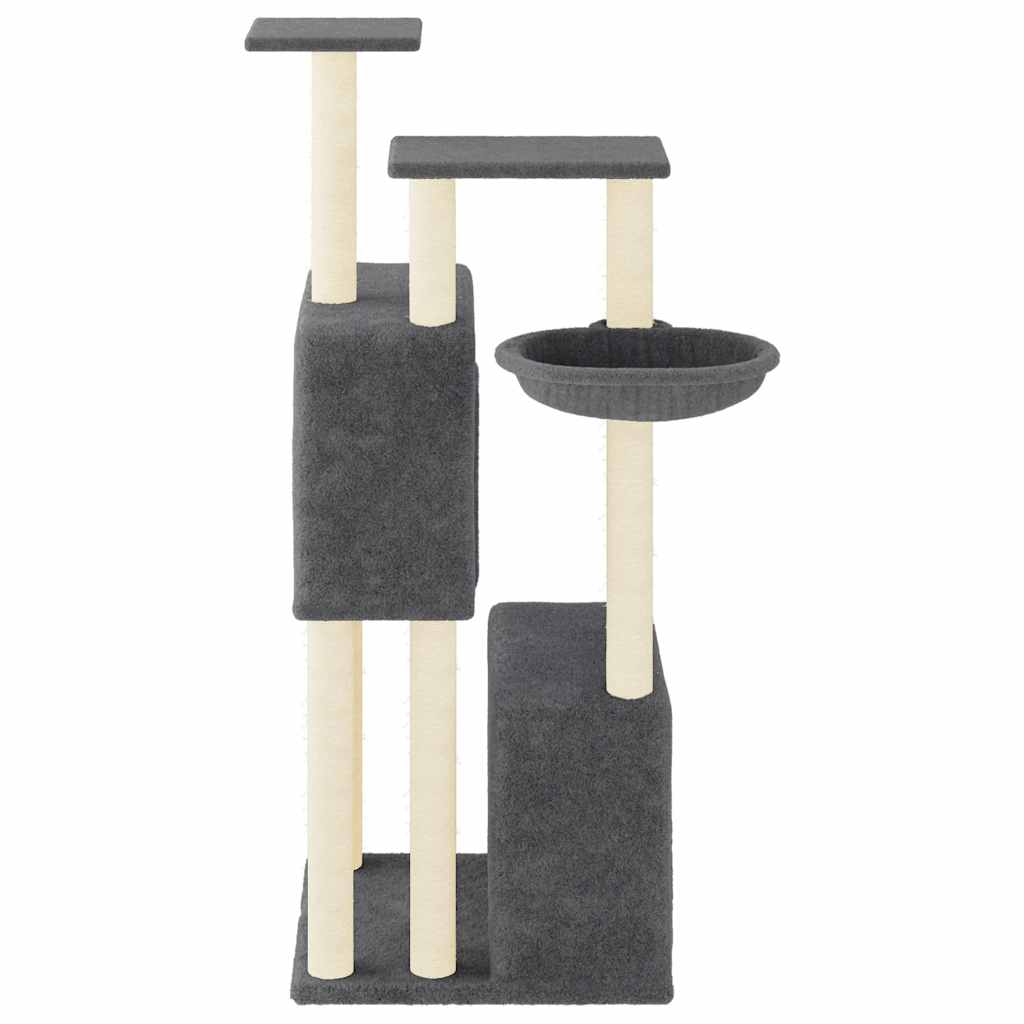 Cat Tree with Sisal Scratching Posts Dark Grey 122 cm