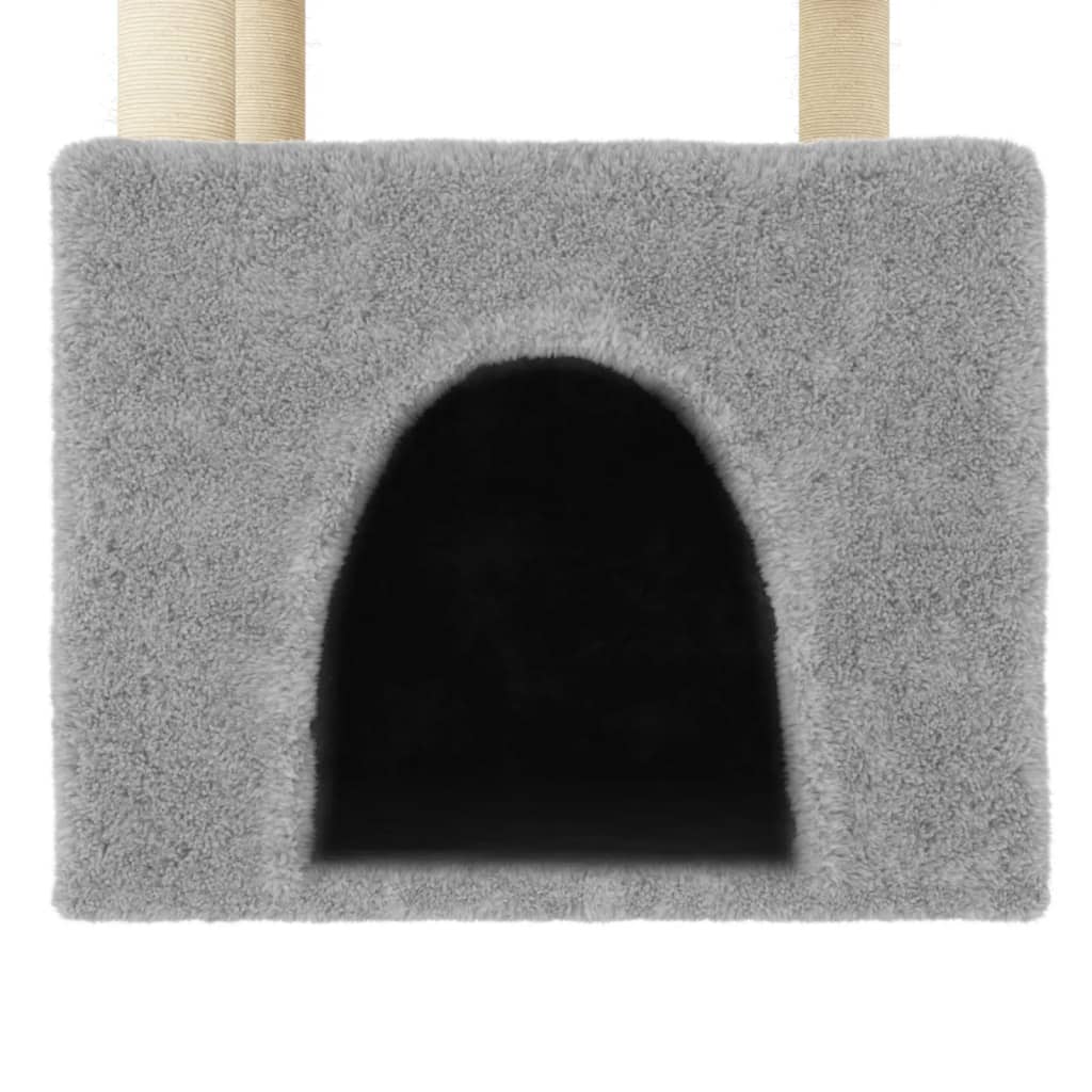 Cat Tree with Sisal Scratching Posts Light Grey 109.5 cm