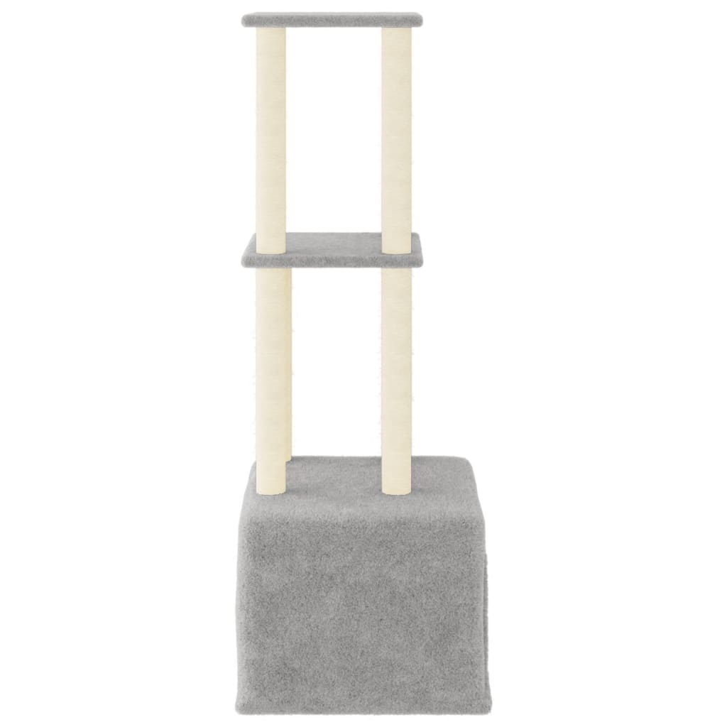 Cat Tree with Sisal Scratching Posts Light Grey 133.5 cm