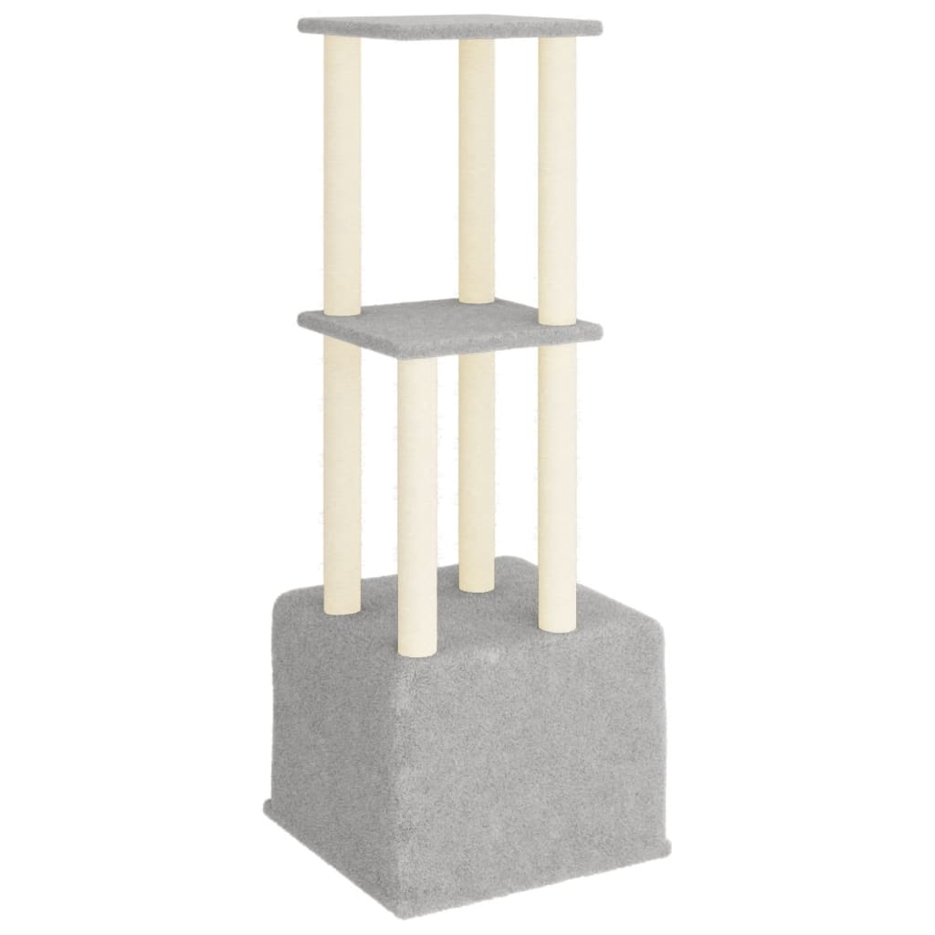 Cat Tree with Sisal Scratching Posts Light Grey 133.5 cm