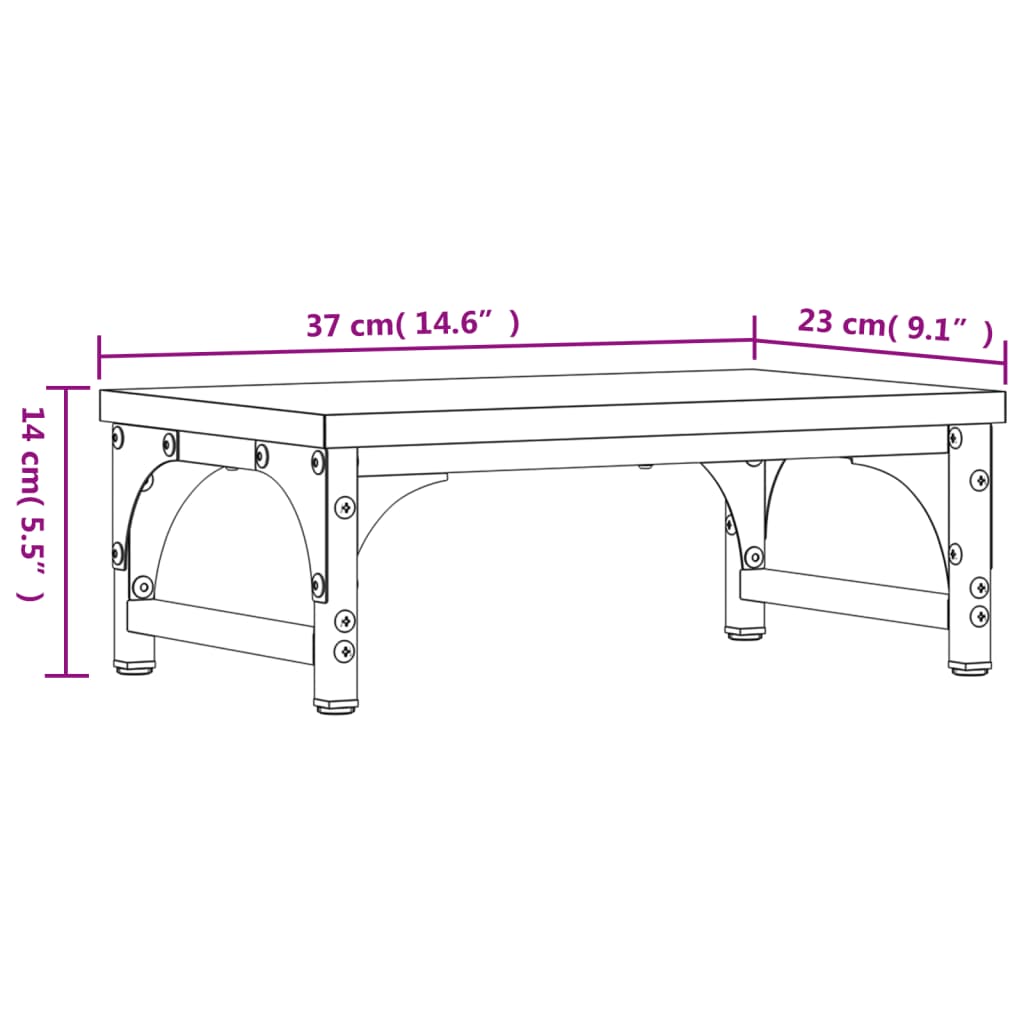 Monitor Stand Brown Oak 37x23x14 cm Engineered Wood