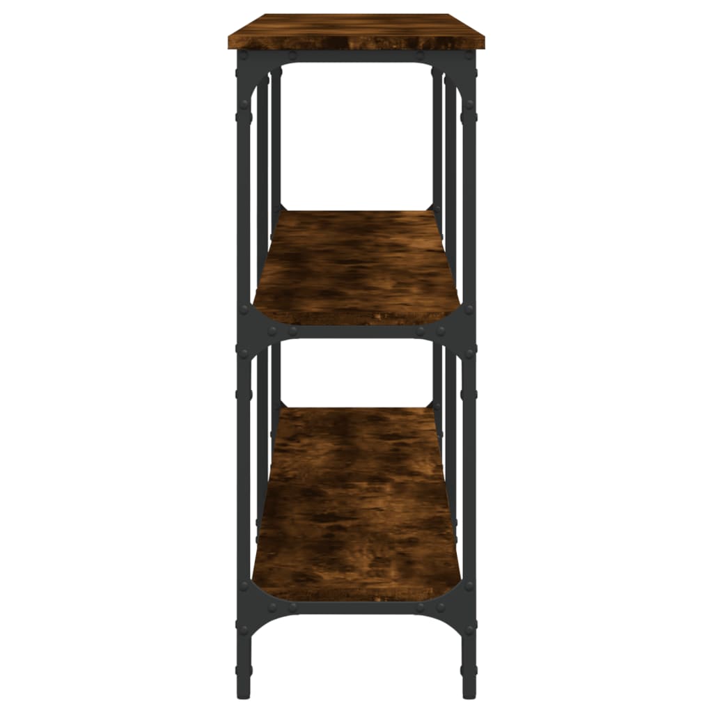 Console Table Smoked Oak 200x29x75 cm Engineered Wood