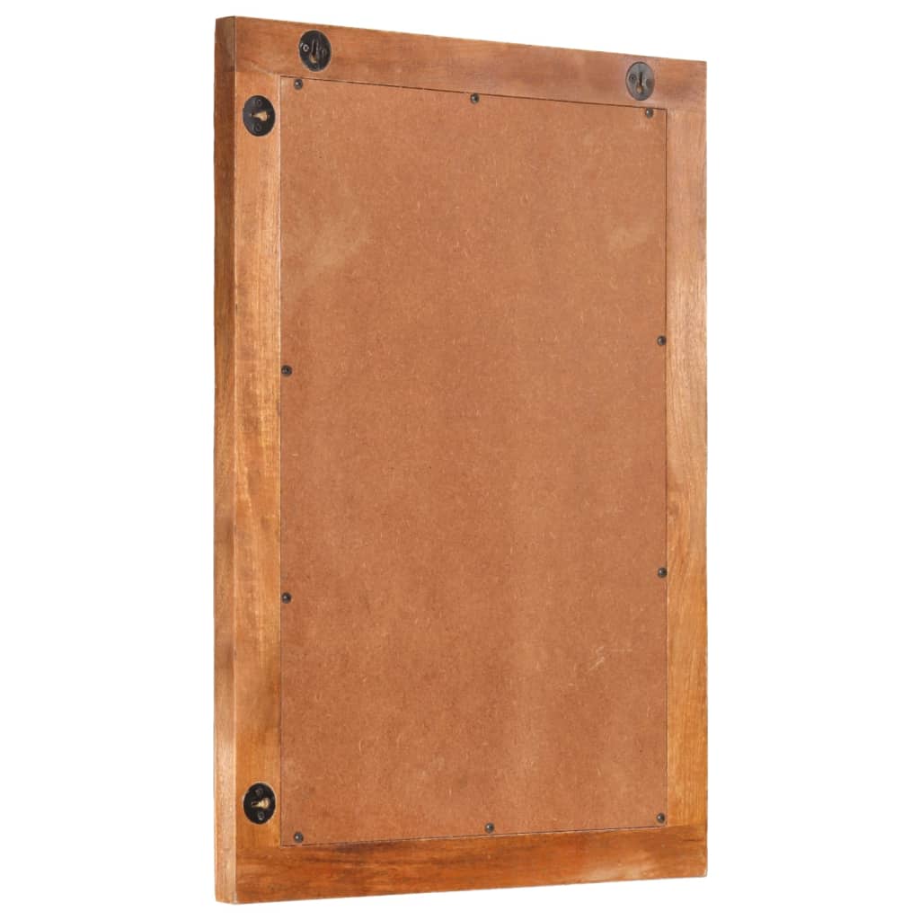 Bathroom Mirror Brown 50x70x3 cm Solid Wood Mango and Glass