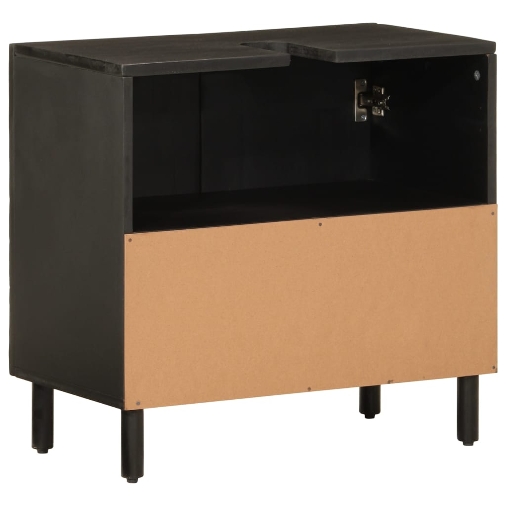 Bathroom Sink Cabinet Black 62x33x58 cm Solid Wood Mango