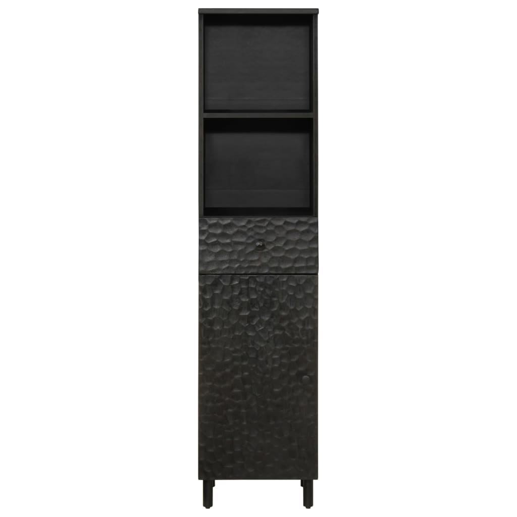 Bathroom Cabinet Black 38x33x160 cm Solid Wood Mango