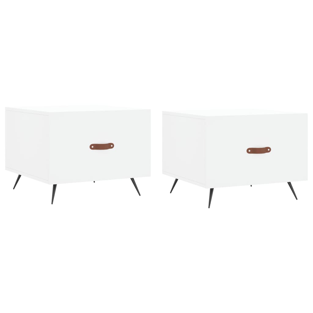 Coffee Tables 2 pcs White 50x50x40 cm Engineered Wood