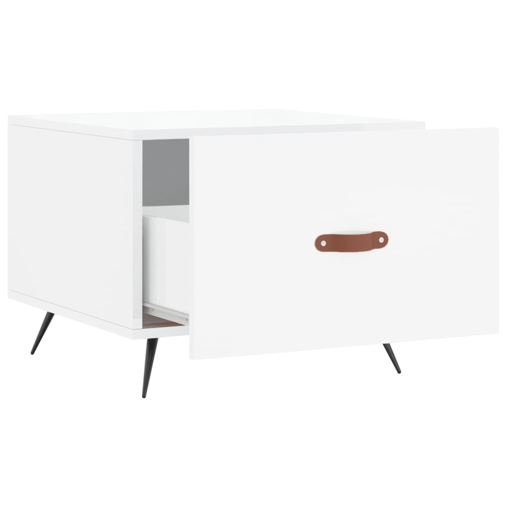Coffee Tables 2pcs High Gloss White 50x50x40 cm Engineered Wood