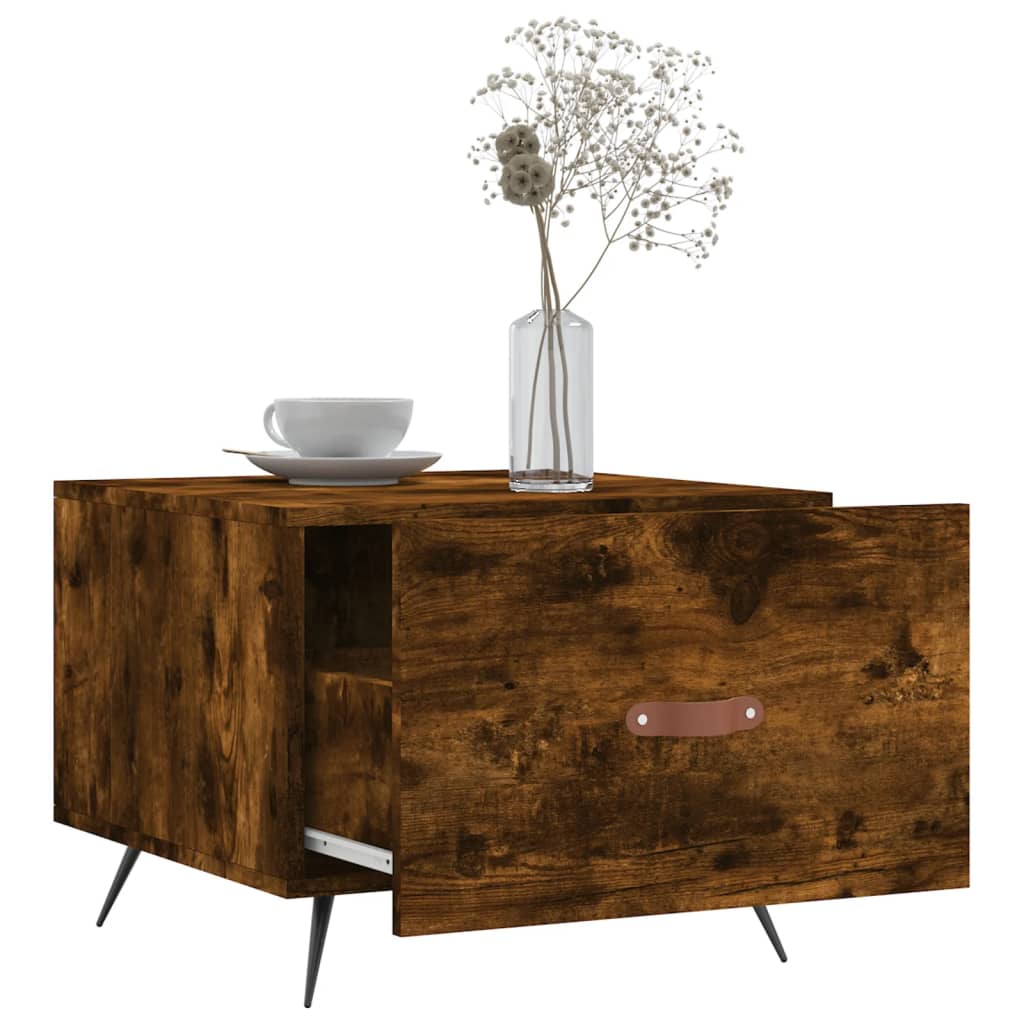 Coffee Tables 2 pcs Smoked Oak 50x50x40 cm Engineered Wood