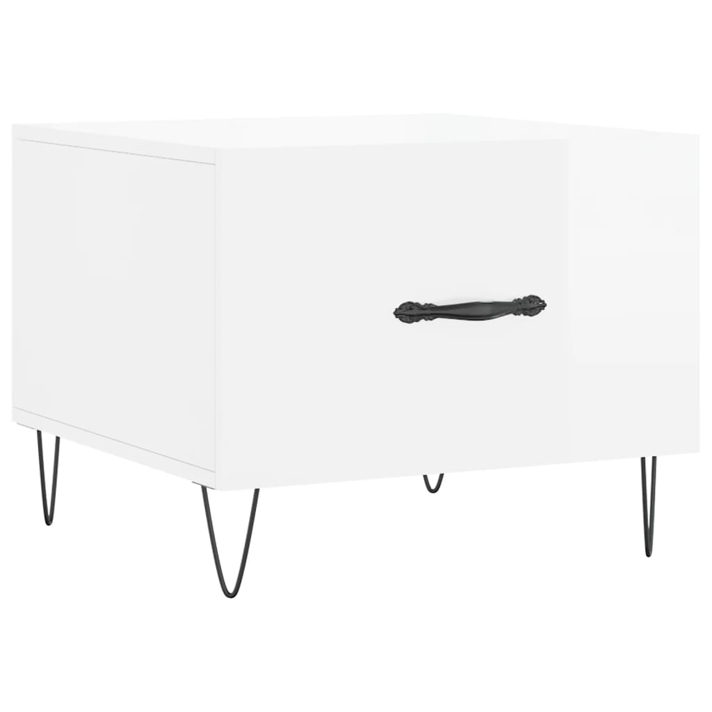 Coffee Tables 2pcs High Gloss White 50x50x40 cm Engineered Wood