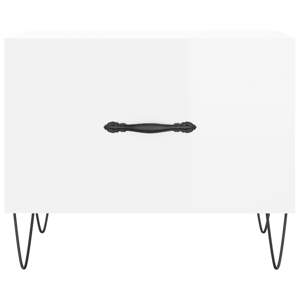 Coffee Tables 2pcs High Gloss White 50x50x40 cm Engineered Wood