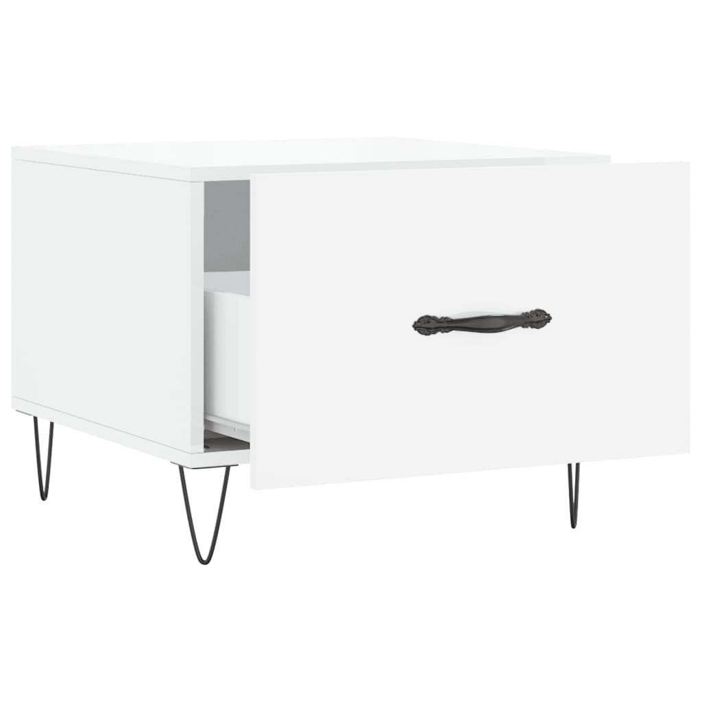 Coffee Tables 2pcs High Gloss White 50x50x40 cm Engineered Wood