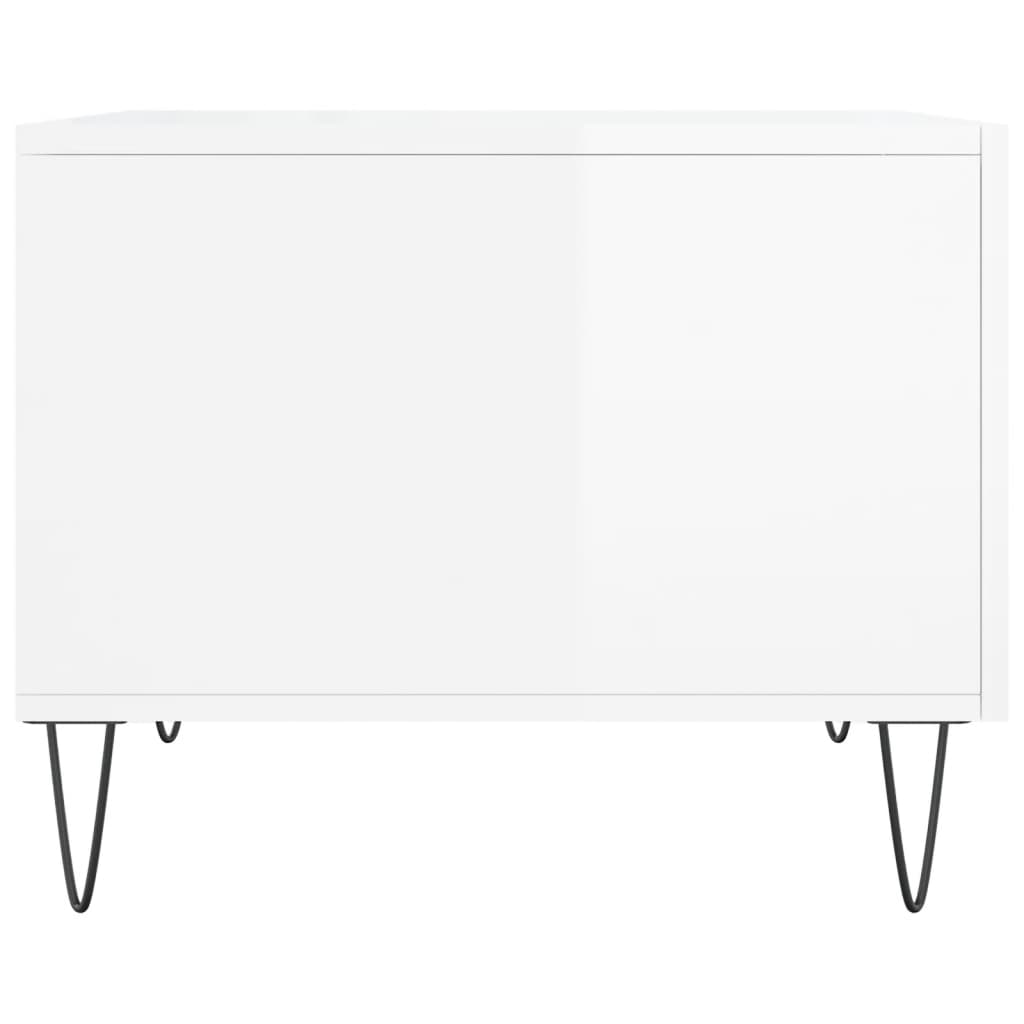 Coffee Tables 2pcs High Gloss White 50x50x40 cm Engineered Wood
