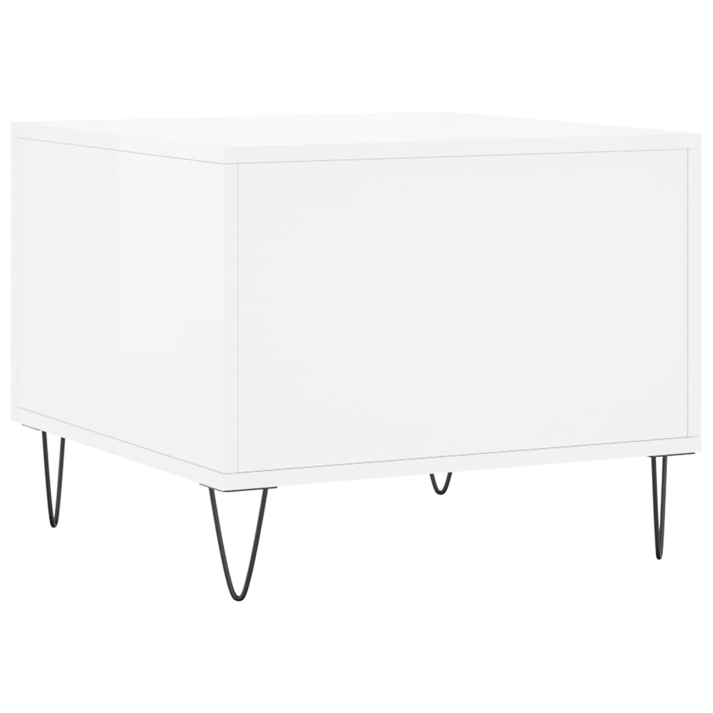 Coffee Tables 2pcs High Gloss White 50x50x40 cm Engineered Wood
