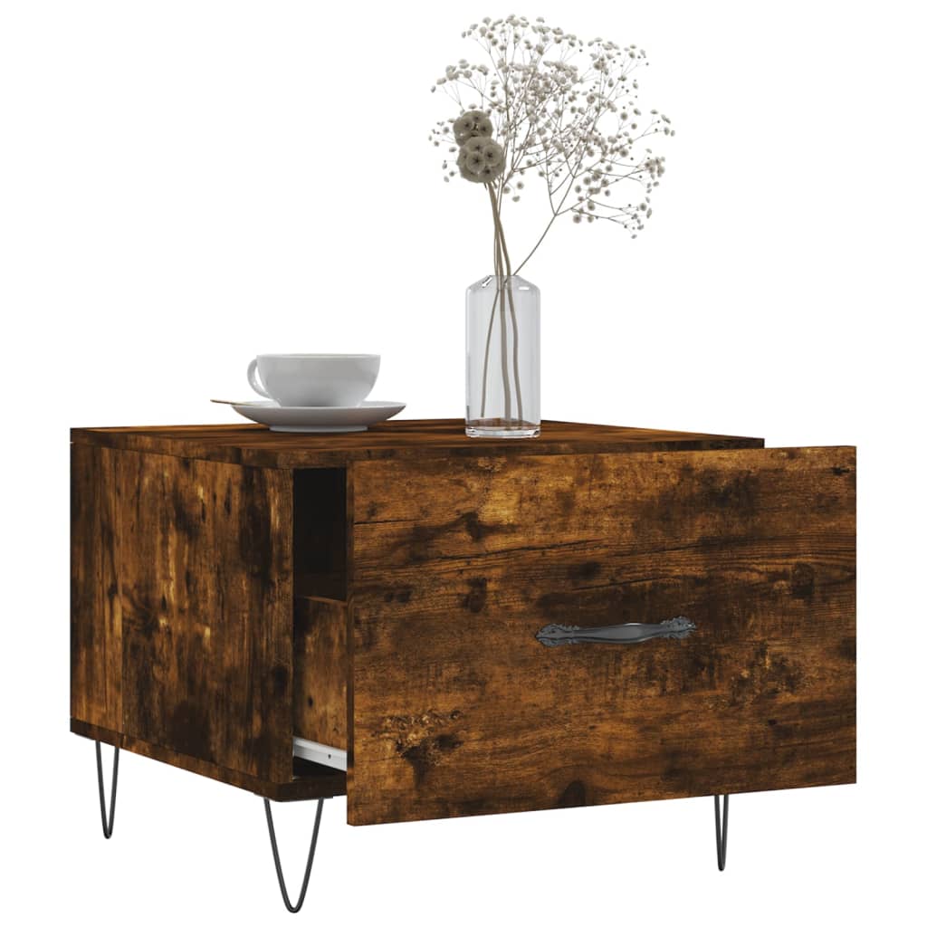Coffee Tables 2 pcs Smoked Oak 50x50x40 cm Engineered Wood