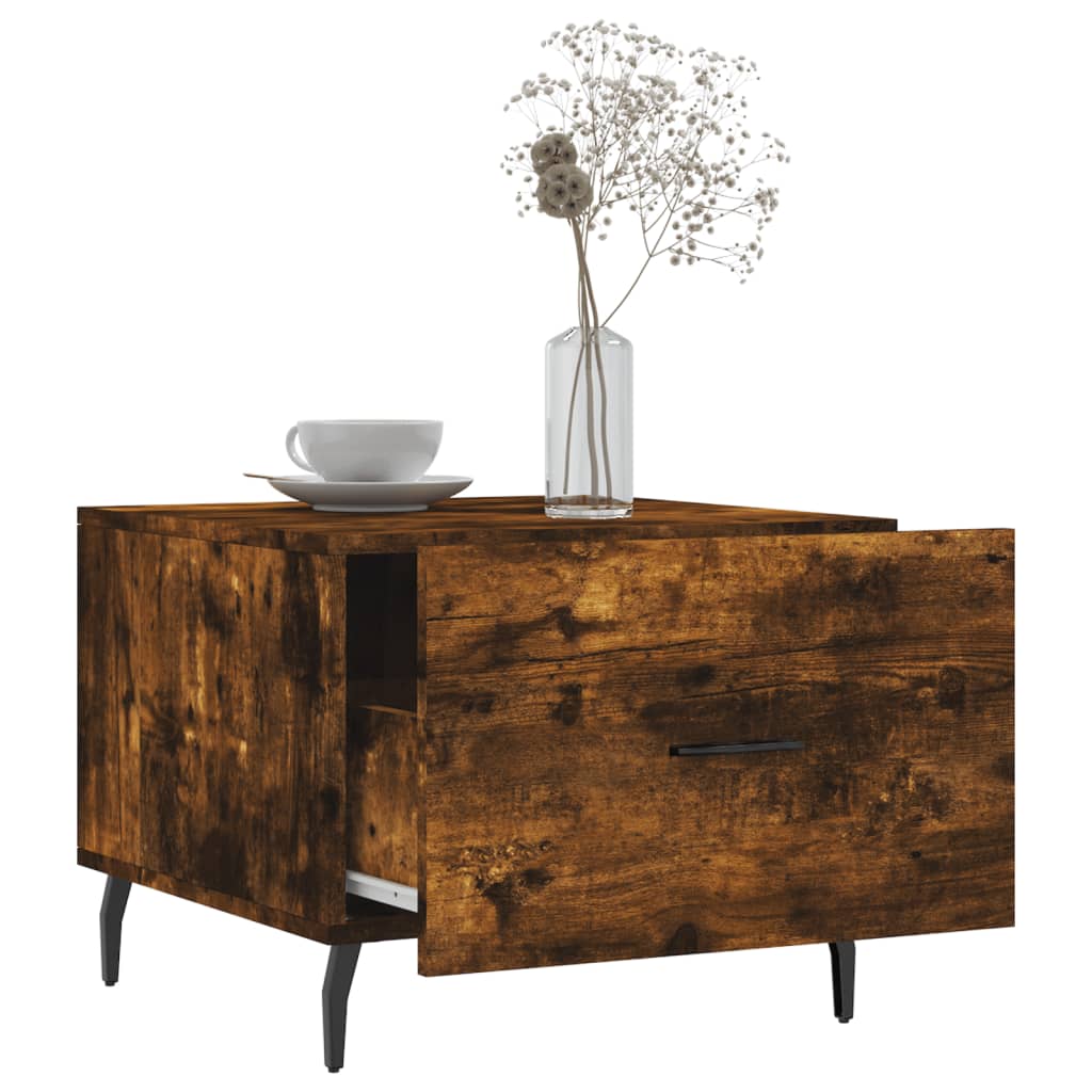 Coffee Tables 2 pcs Smoked Oak 50x50x40 cm Engineered Wood