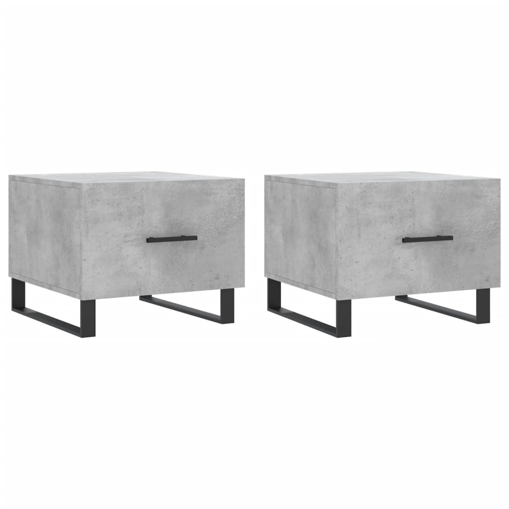 Coffee Tables 2 pcs Concrete Grey 50x50x40 cm Engineered Wood