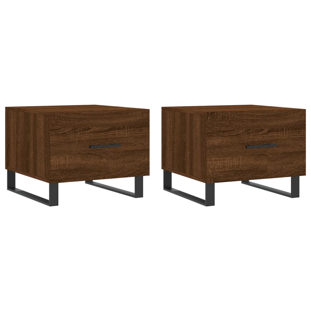 Coffee Tables 2 pcs Brown Oak 50x50x40 cm Engineered Wood