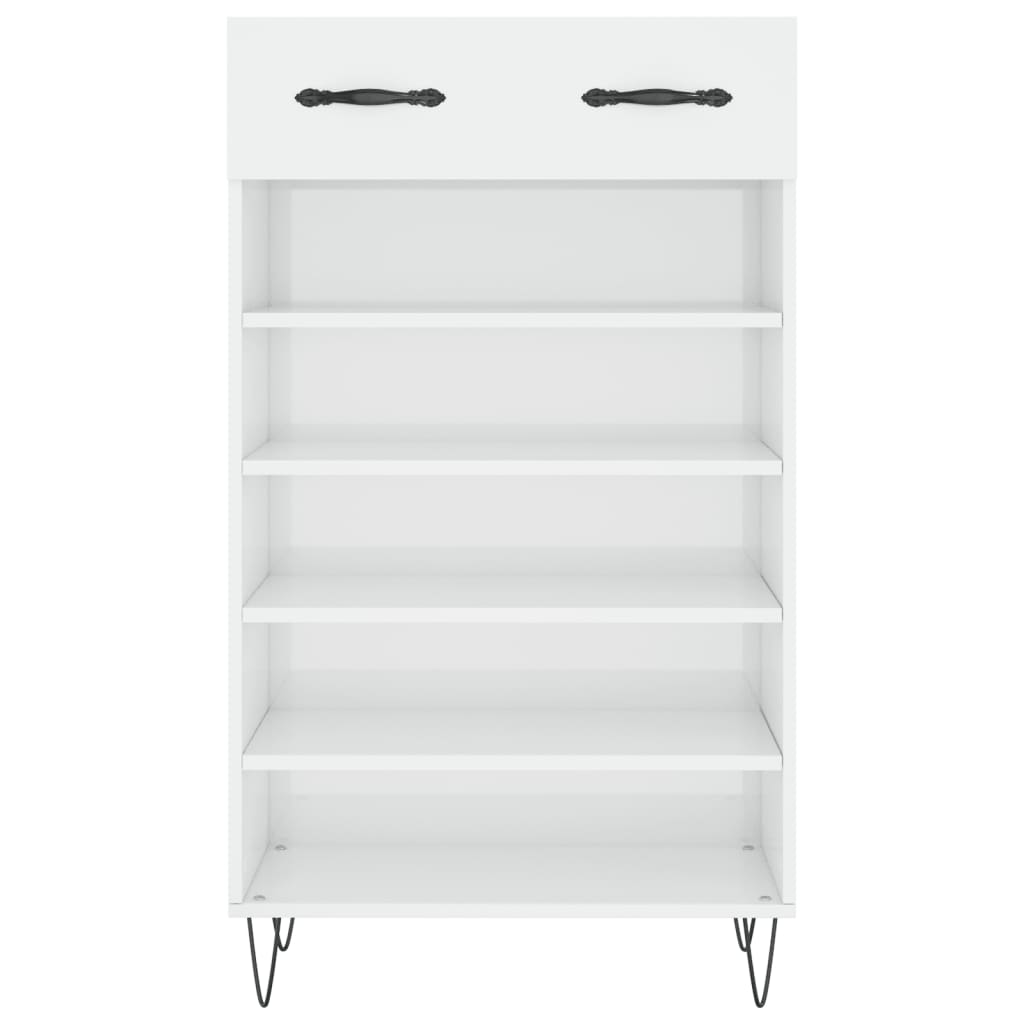 Shoe Cabinet High Gloss White 60x35x105 cm Engineered Wood