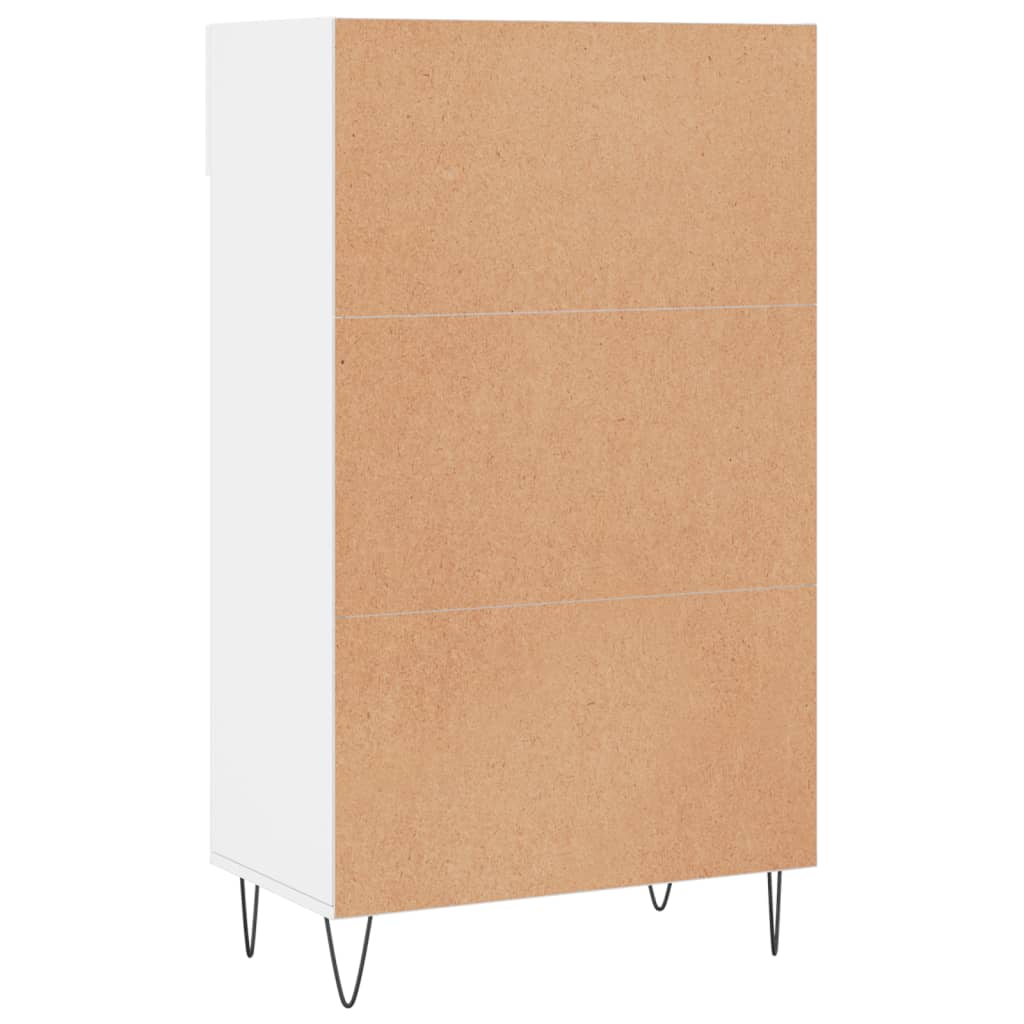 Shoe Cabinet High Gloss White 60x35x105 cm Engineered Wood