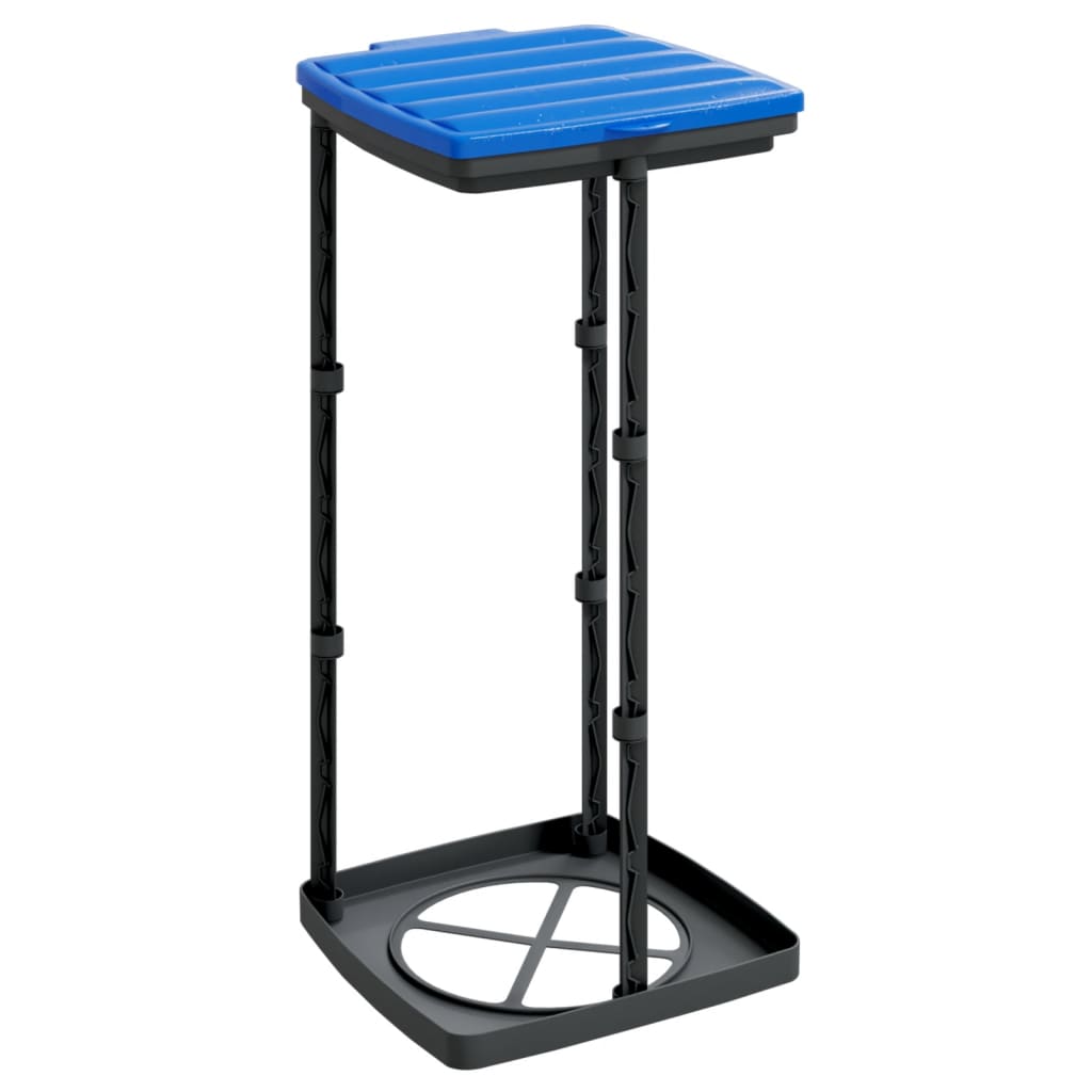 Rubbish Bag Holders 2 pcs Black and Blue 60 L PP